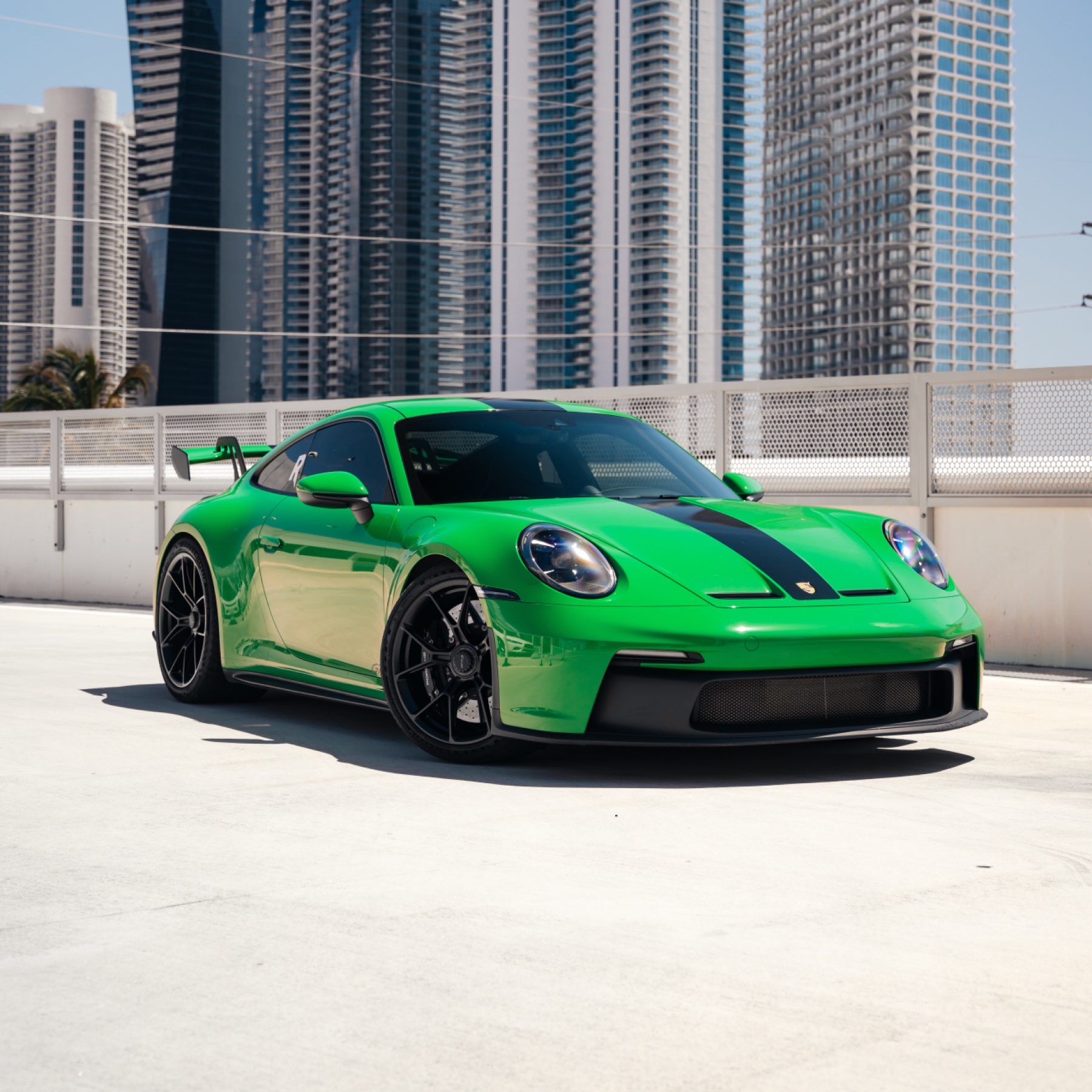 Porsche 911 GT3 with rear wing in Miami